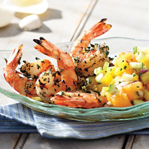 Grilled Shrimp with Yellow Tomato Salsa - Really Healthy Foods