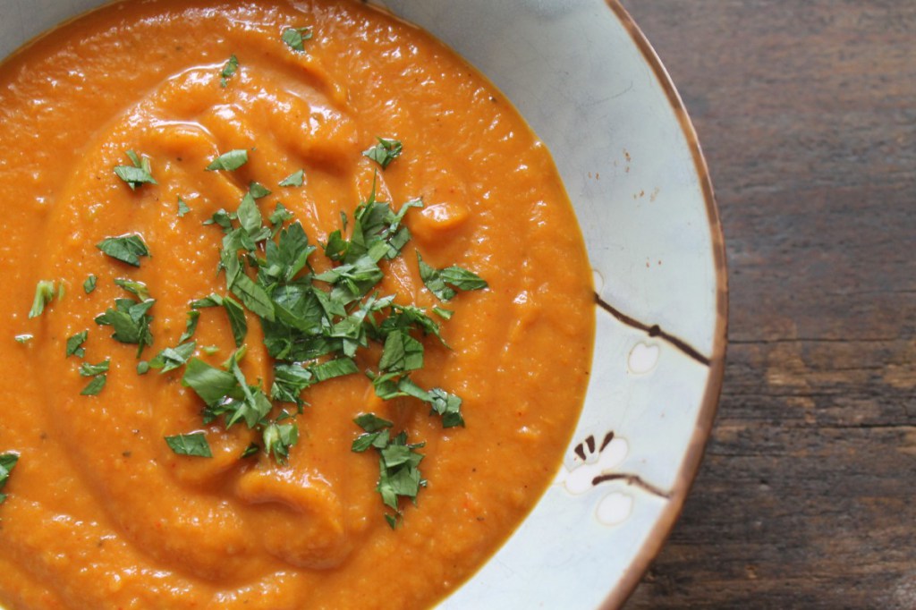 Grilled Red Pepper and Sweet Potato Soup - Really Healthy Foods