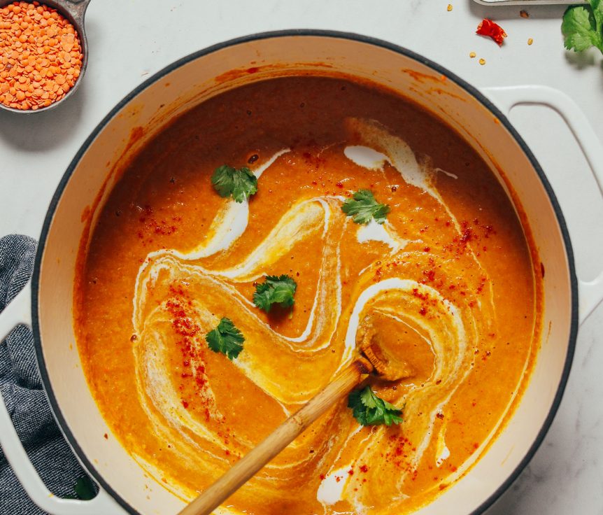 Curried Cauliflower Lentil Soup