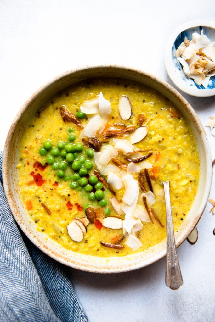 Coconut Red Lentil Soup with Quinoa