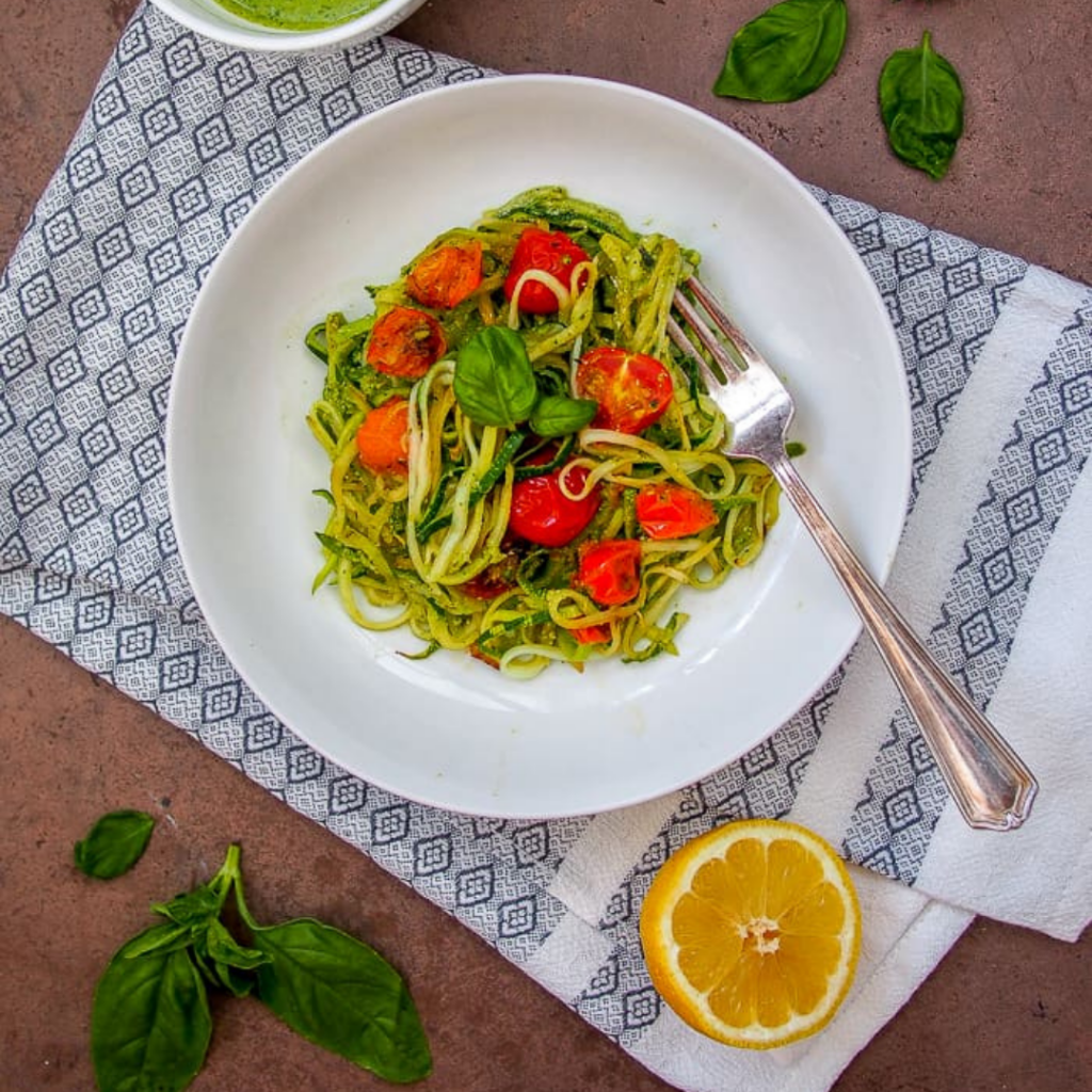 Vegan Zucchini Noodles with Pesto