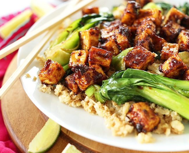 Crispy Tofu and Cauliflower Rice Stir-Fry