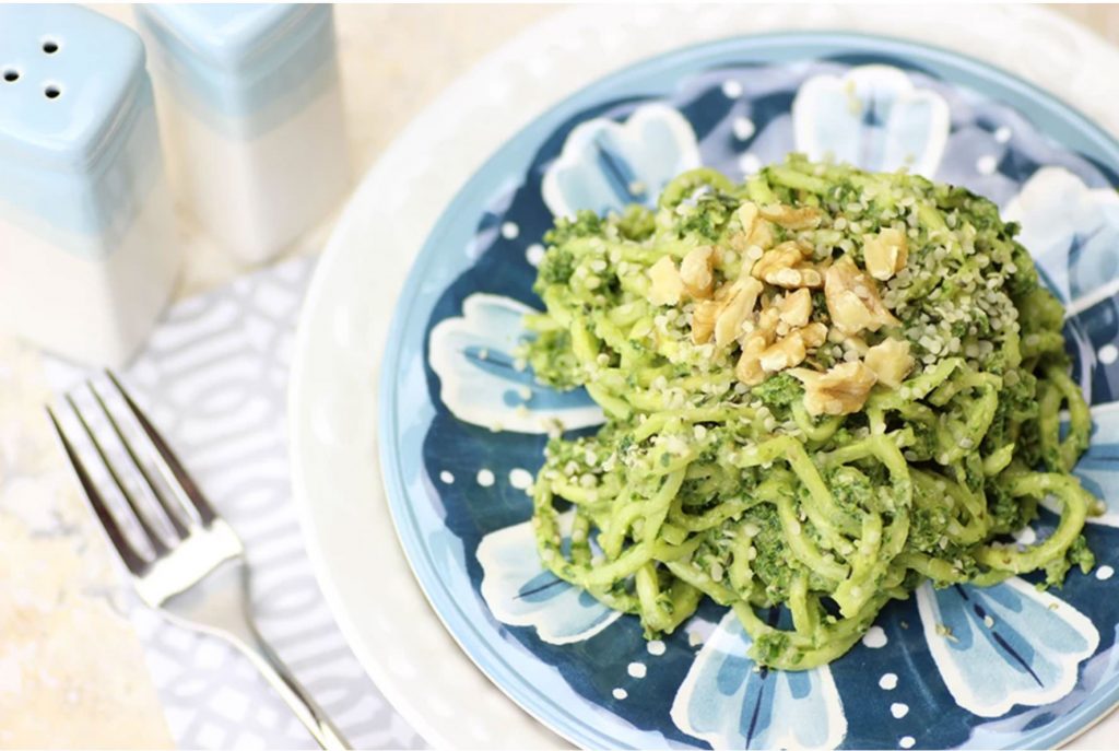 Zucchini Noodles with Spinach Pesto