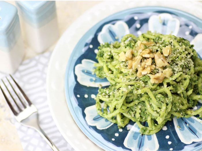 Zucchini Noodles with Spinach Pesto