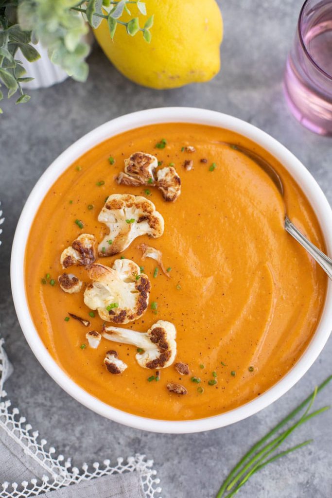 Vegan Red Curry Cauliflower Soup